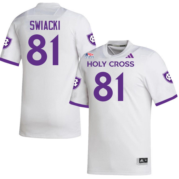 Holy Cross Crusaders #81 Bill Swiacki College Football Jerseys,Uniforms-White